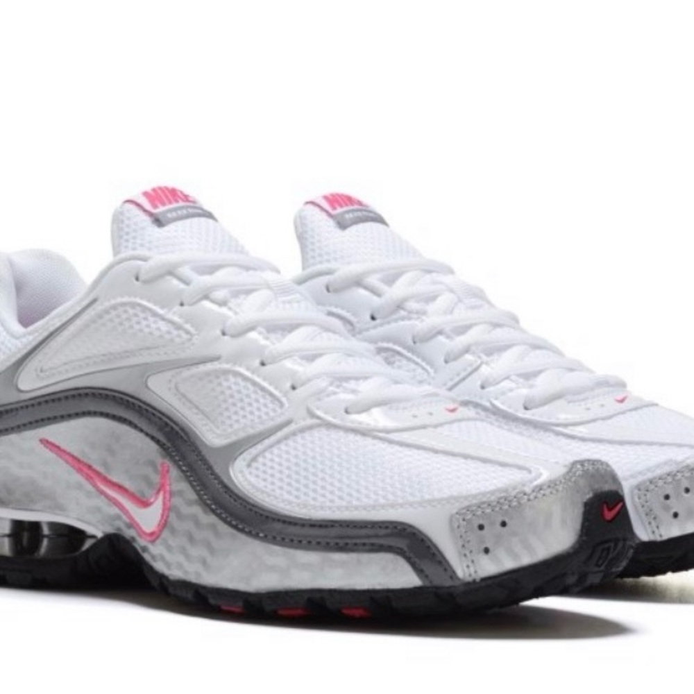 Nike Women's White and Pink Running Sneakers